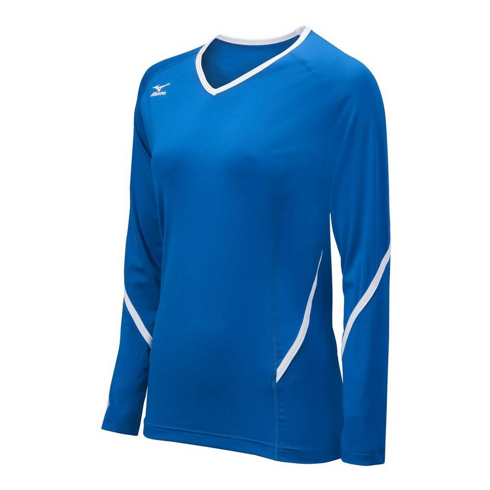 Damske Dresy Mizuno Techno Generation Long Sleeve Volejbalove Kráľovská Modrá/Biele Vypredaj FWCO189